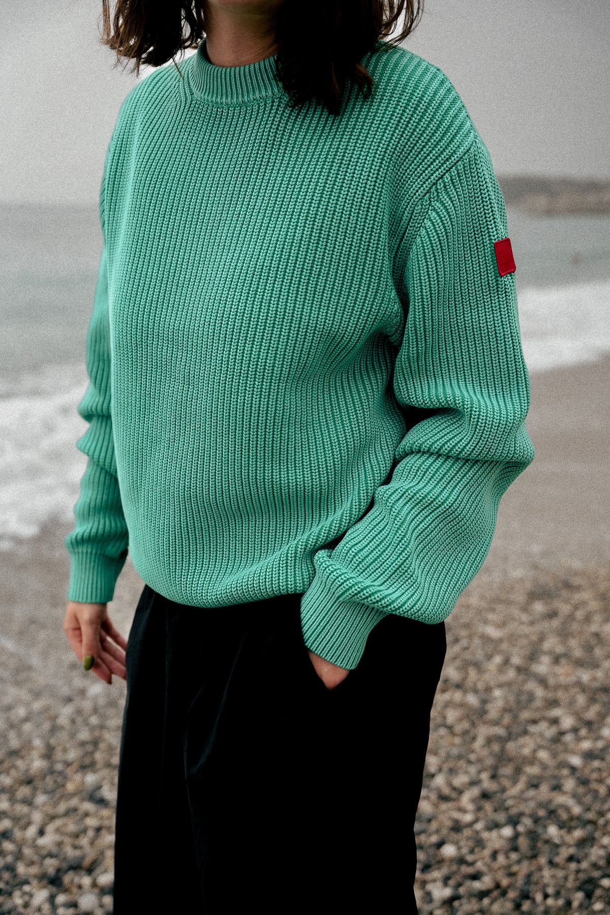 Pull À Col Rond Fisherman Rib Knit
