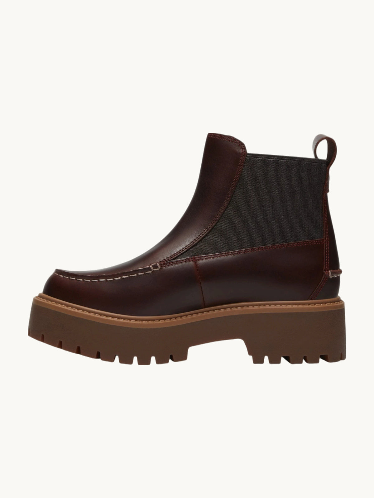 Bottines Stone Street Mid Chelsea bordeaux cuir plein feuillet