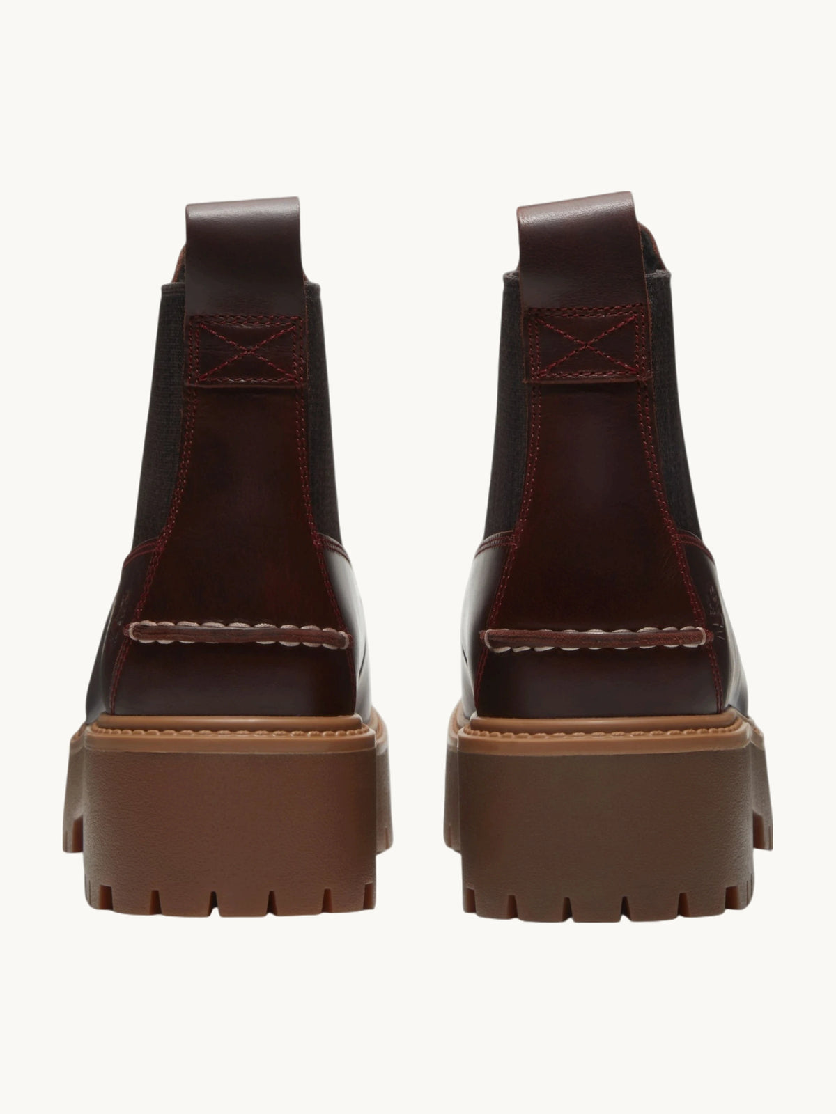 Bottines Stone Street Mid Chelsea bordeaux cuir plein feuillet