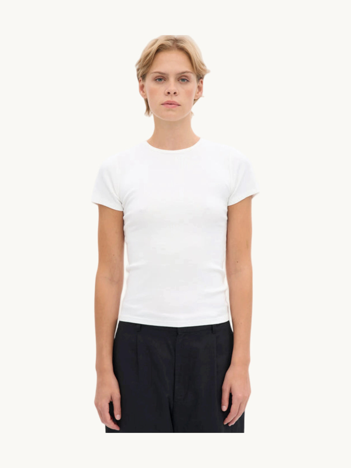 Organic Rib SS T-Shirt Optical White