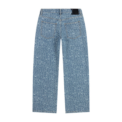 Jeans Oversize Croc Jacquard