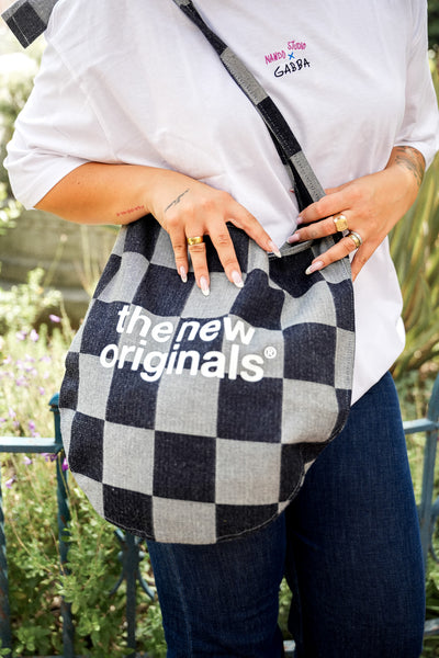 Sac Emblem Checkered Raw Denim