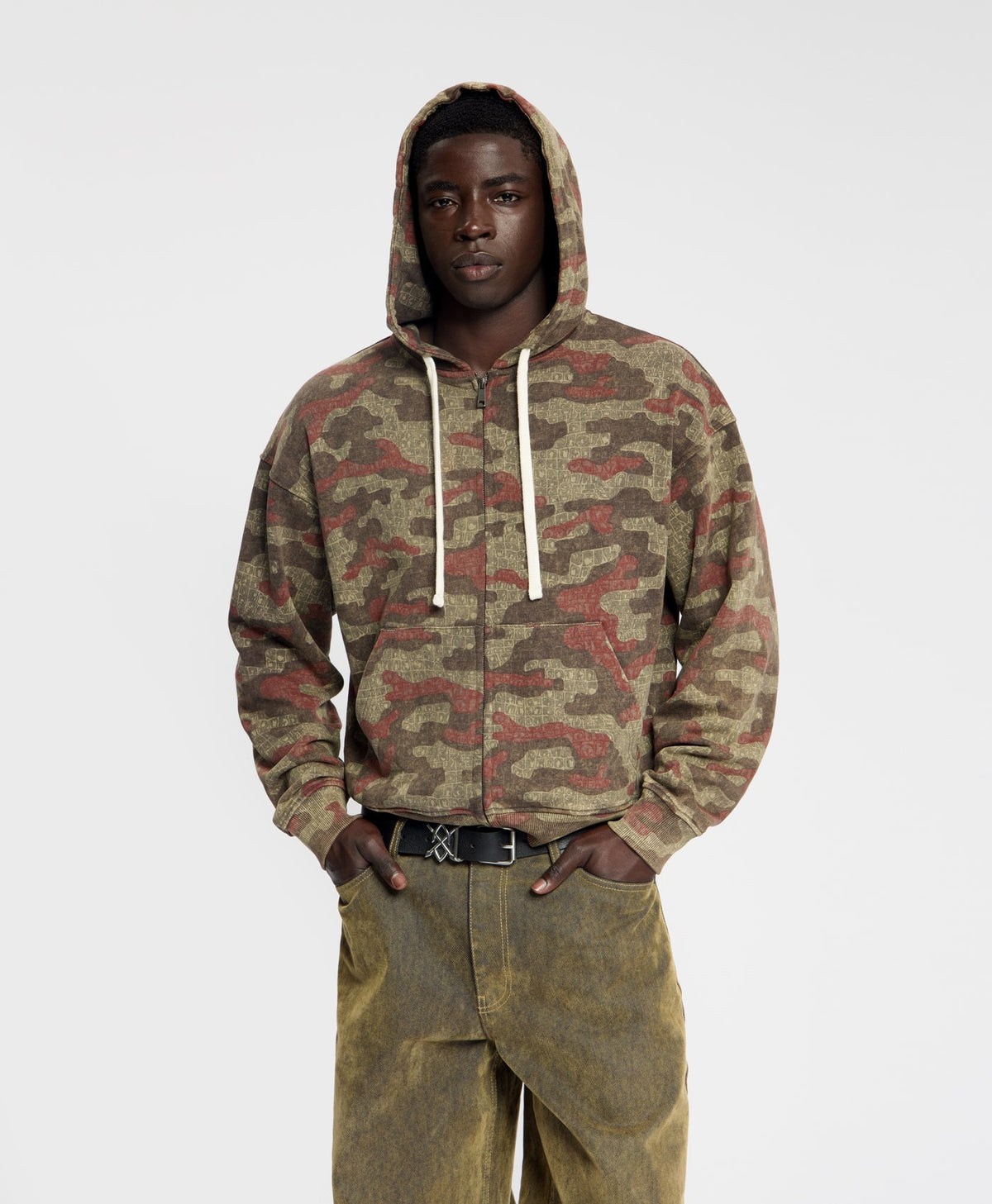 Sweat à Capuche Boxy Camo