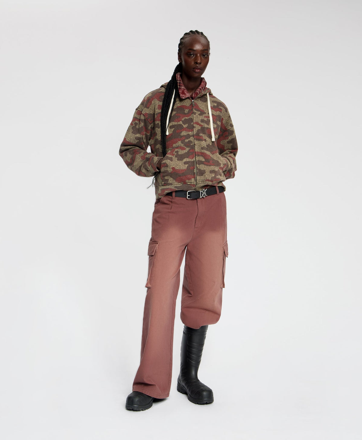 Sweat à Capuche Boxy Camo