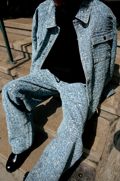 Jeans Oversize Croc Jacquard