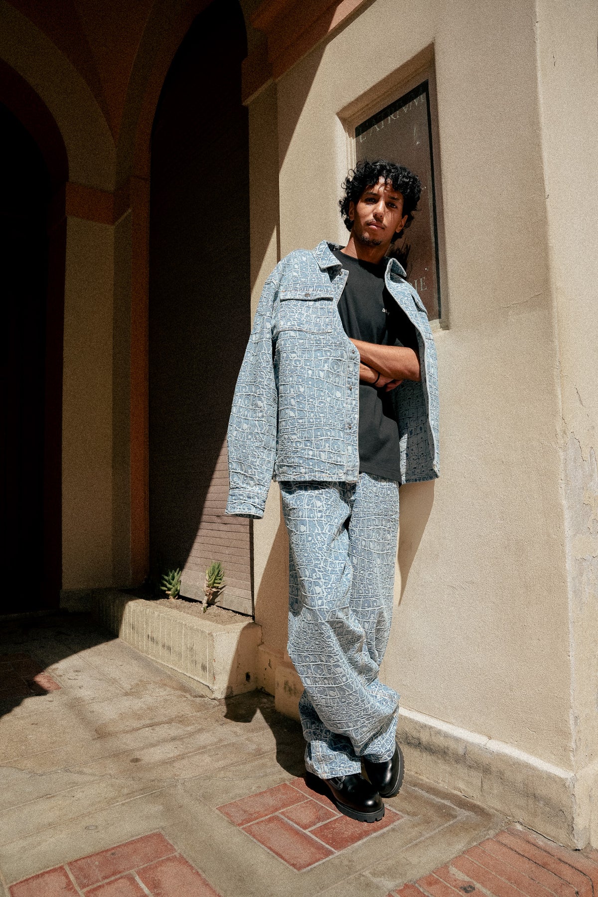 Jeans Oversize Croc Jacquard