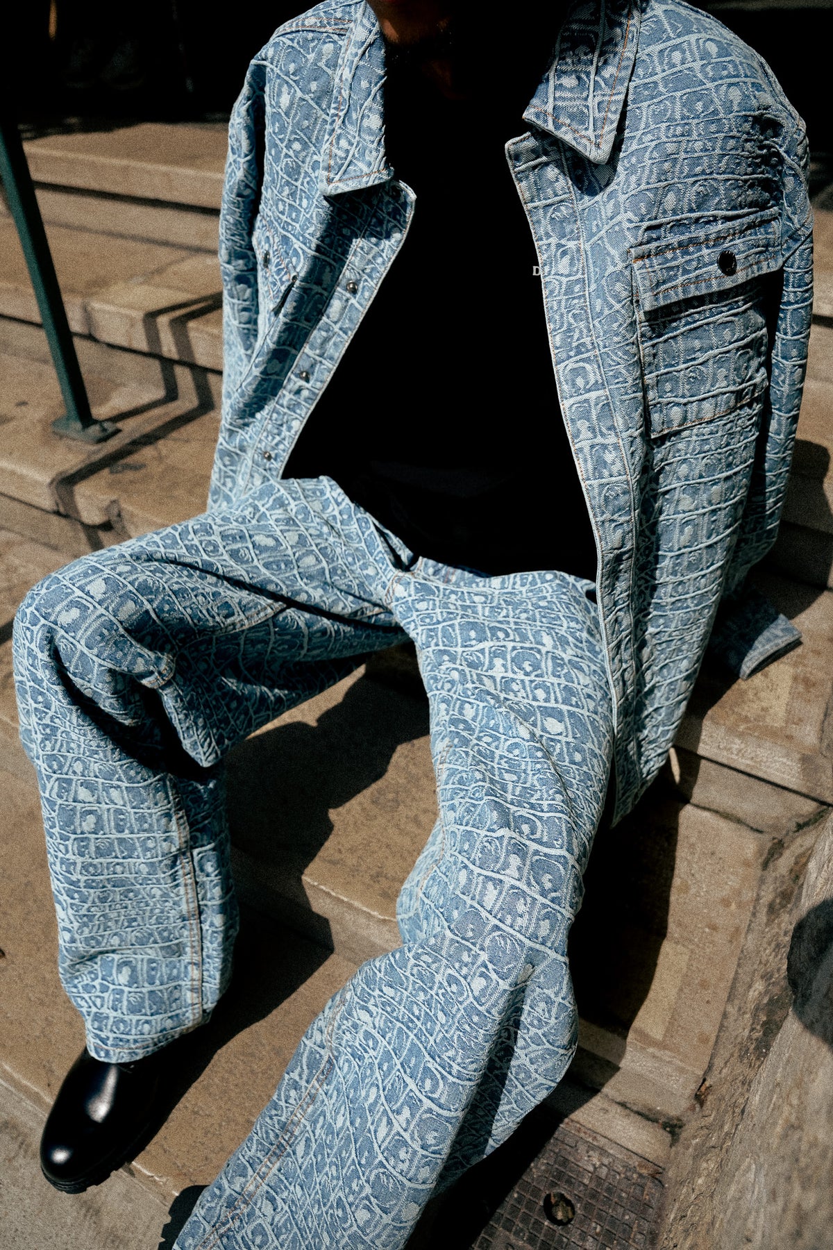 Chemise En Jean Croc Jacquard
