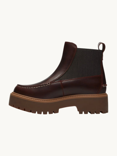 Bottines Stone Street Mid Chelsea bordeaux cuir plein feuillet