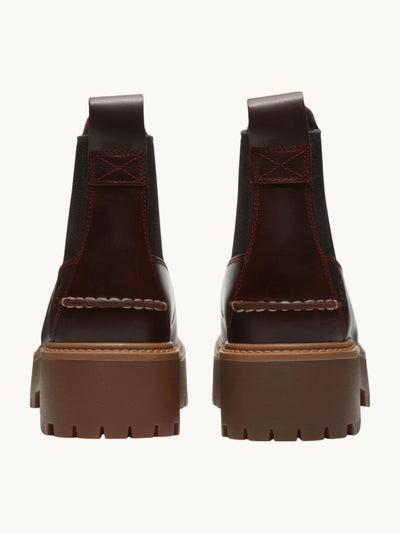 Bottines Stone Street Mid Chelsea bordeaux cuir plein feuillet