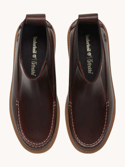 Bottines Stone Street Mid Chelsea bordeaux cuir plein feuillet