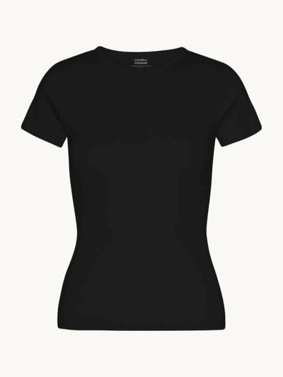 Organic Rib SS T-Shirt Deep Black