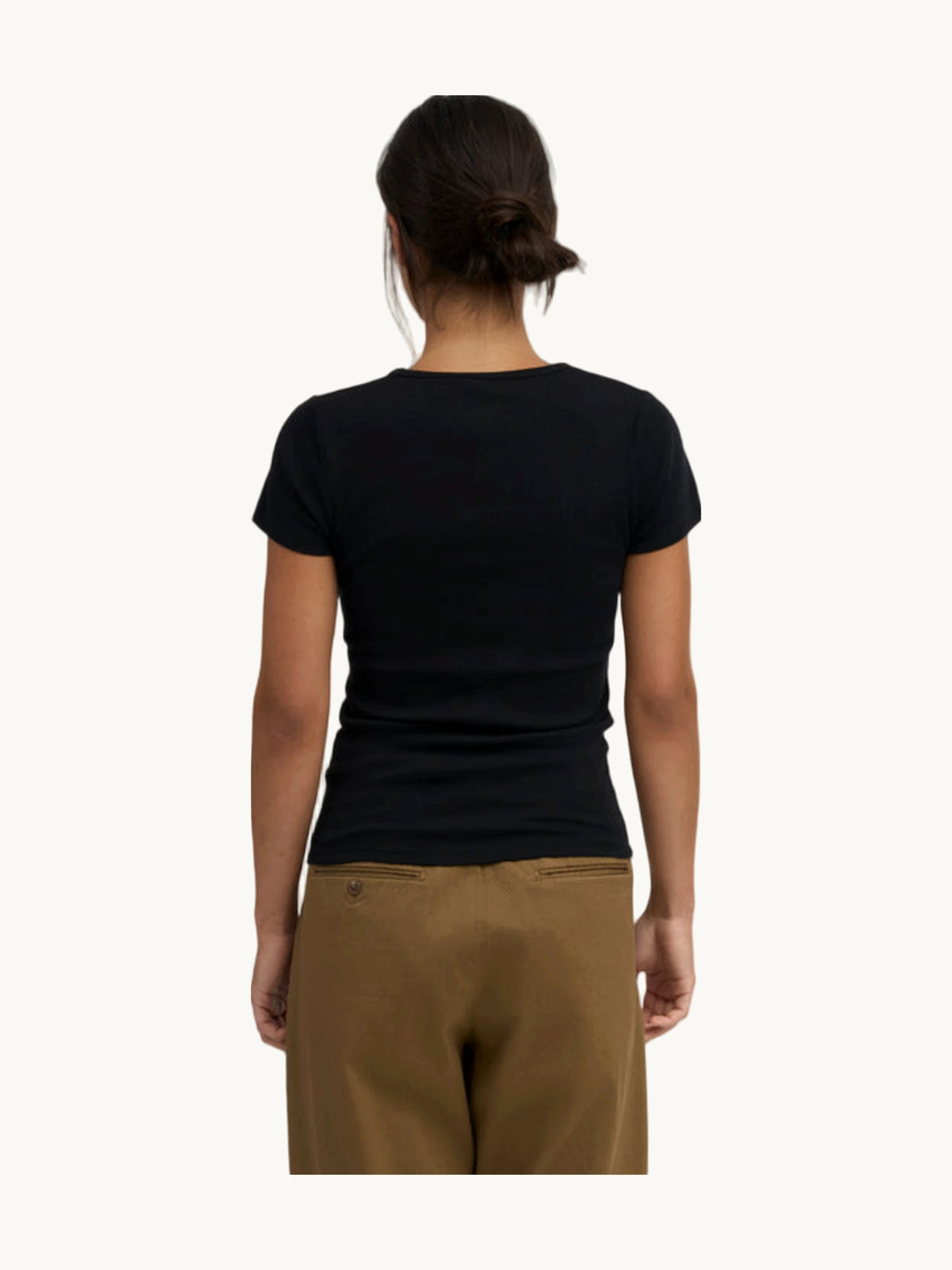 Organic Rib SS T-Shirt Deep Black