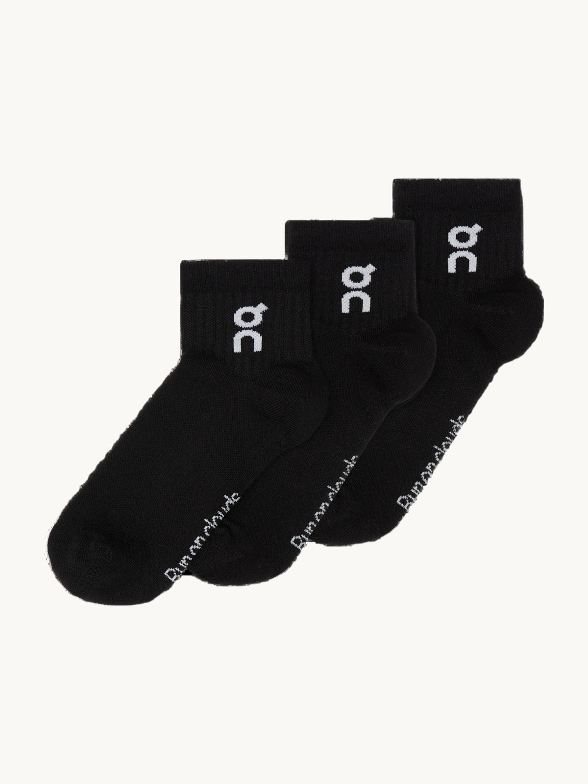 Logo Sock Mid 3P Unisex Black