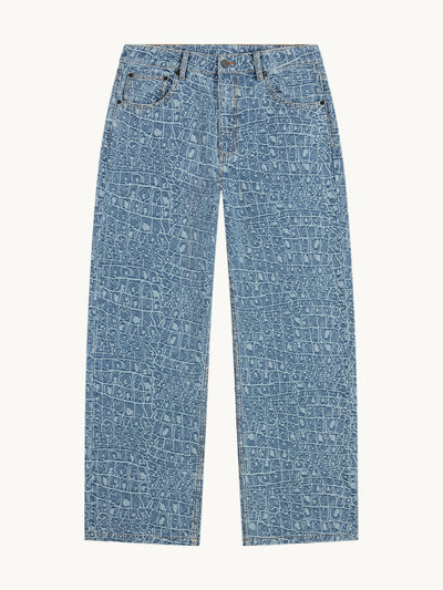 Jeans Oversize Croc Jacquard