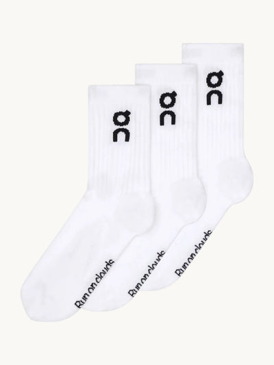 Logo Sock High 3P Unisex White